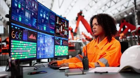 Scada Desktop Software On Computer 스톡 사진