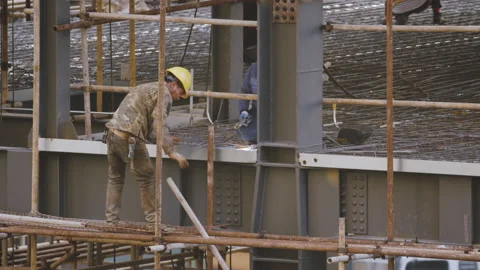 Scaffold Assembly Unsafe Stock Footage 224323203