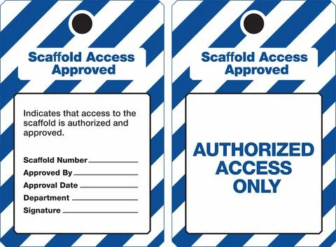 Scaffold Inspection Tag Set for Construction &amp; Industrial Safety Stock Illustration