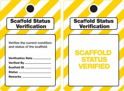 Scaffold Inspection Tag Set for Construction &amp; Industrial Safety Stock Illustration
