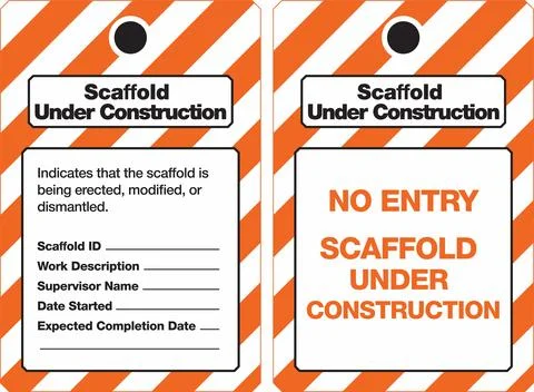 Scaffold Inspection Tag Set for Construction &amp; Industrial Safety Stock Illustration