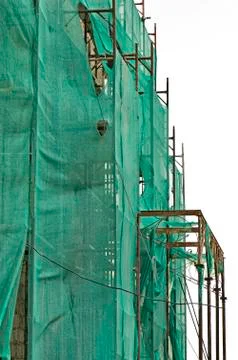 Scaffold netting Stock-Fotos