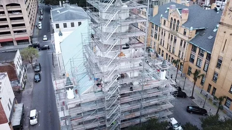 Scaffold Steeple Climb 库存影片 86837003