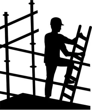 Scaffolder at work Stockillustratie