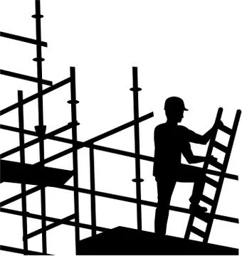 Scaffolder working on site Stock Illustration