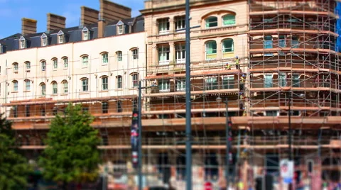 Scaffolders. Tilt Shift Timelapse. 스톡 동영상 56028983