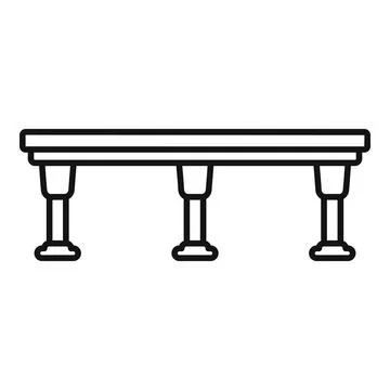 Scaffolding beam with support posts line icon Ilustración de archivo