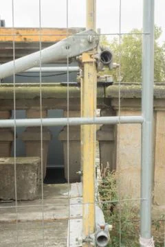 A scaffolding on a bridge Foto stock