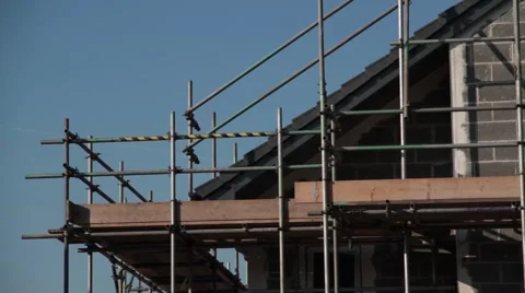 Scaffolding Building Site Pan 库存影片 49950406