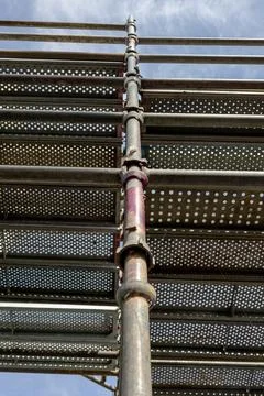 Scaffolding built by scaffolding workers Stock Photos