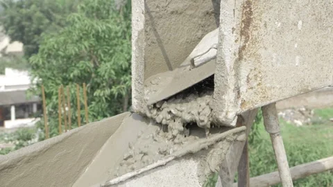 Scaffolding Cement Application in Construction Stock Footage 327542135