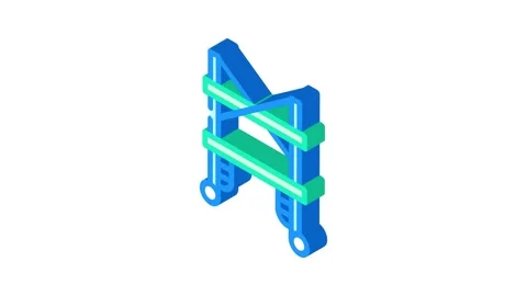 Scaffolding civil engineer isometric icon animation Stock Footage 327292020
