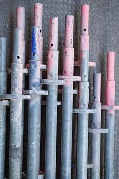 Scaffolding construction pipes Stock Photos