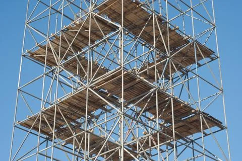 Scaffolding on a construction site Stock Photos