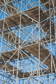 Scaffolding on a construction site Stock Photos