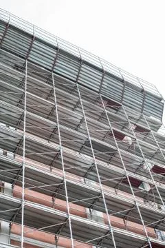 Scaffolding on a construction site Stock Photos