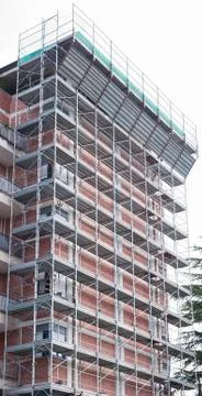 Scaffolding on a construction site Stock Photos