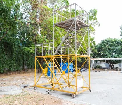 Scaffolding  in construction site Stock Photos