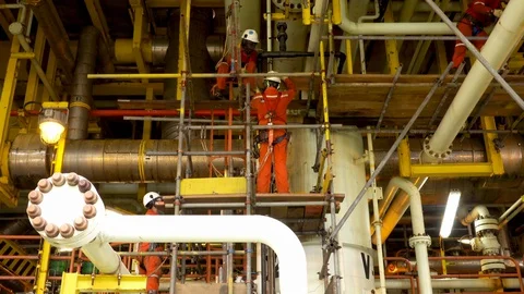 Scaffolding Erection In Process Area. Video stock 129528645