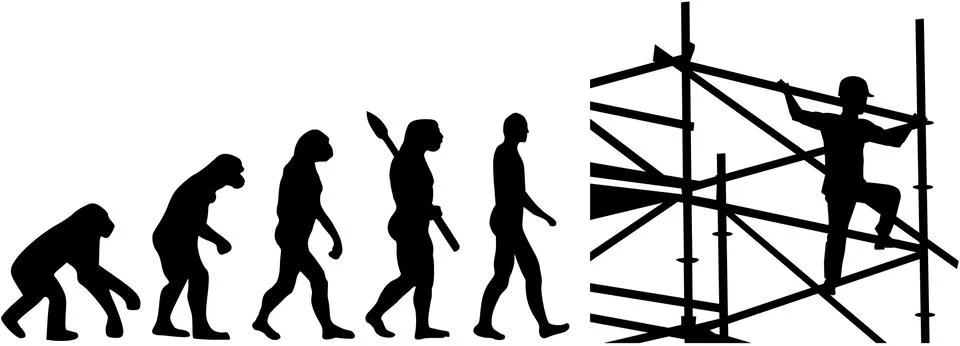 Scaffolding Evolution Illustrazione stock
