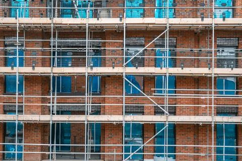 Scaffolding Geometry on a Building Stock Photos