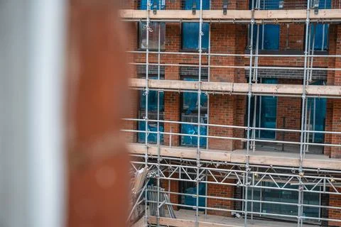 Scaffolding Geometry on a Building Stock Photos