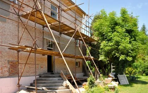 Scaffolding on the house Stock Photos
