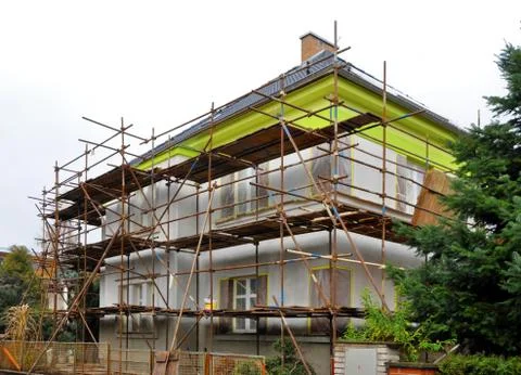 Scaffolding on the house Stock Photos