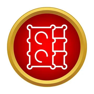 Scaffolding icon representing building construction and engineering Stock Illustration