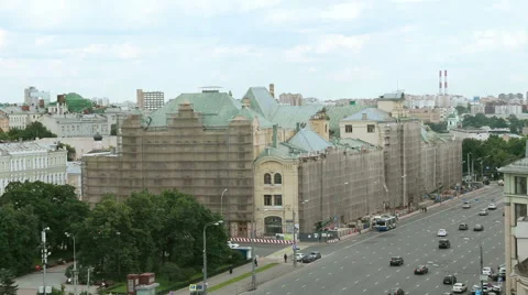 Scaffolding on the  Polytechnic Museum. Stock Footage 64820861