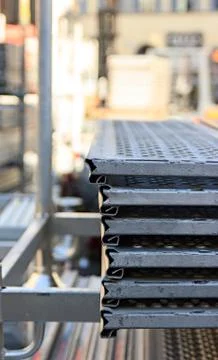 Scaffolding stacked Stock Photos