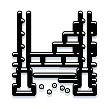 Scaffolding structure on building construction site icon Stock Illustration