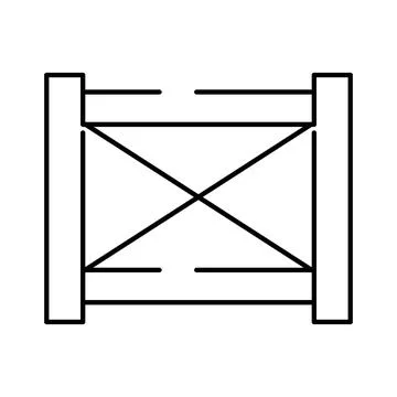 Scaffolding structure providing construction support line icon Stock Illustration