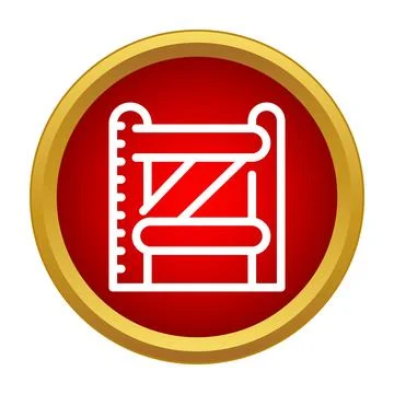 Scaffolding structure on red circle flat icon Stock Illustration