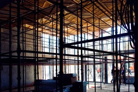 Scaffolding system in construction Stock Photos