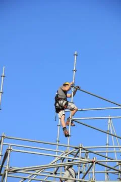 Scaffolding workers Foto stock