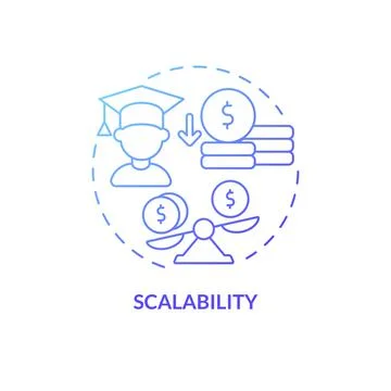 Scalability blue gradient concept icon Stock Illustration