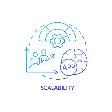 Scalability blue gradient concept icon Illustrazione stock