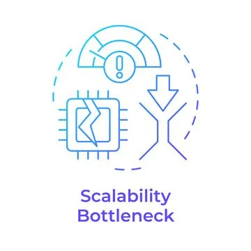Scalability bottleneck blue gradient concept icon イラスト素材