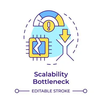 Scalability bottleneck multi color concept icon Illustrazione stock