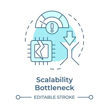 Scalability bottleneck soft blue concept icon Illustrazione stock