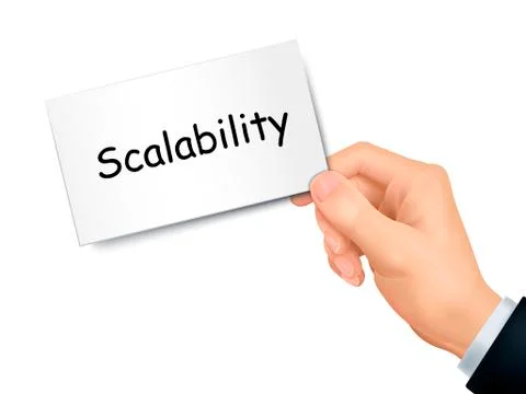 Scalability card in hand Illustrazione stock
