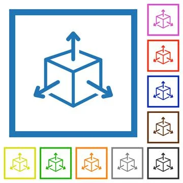 Scalability flat framed icons Stock Illustration