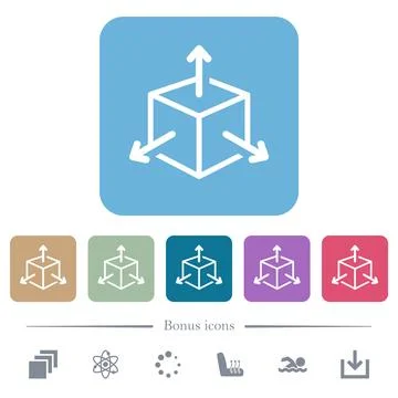 Scalability flat icons on color rounded square backgrounds Stock Illustration