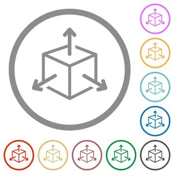 Scalability flat icons with outlines Stock Illustration
