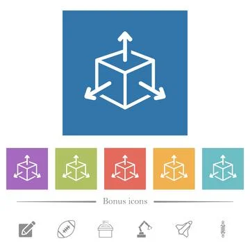 Scalability flat white icons in square backgrounds Stock Illustration