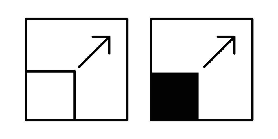 Scalability icon linear versions pack on white background Stock Illustration