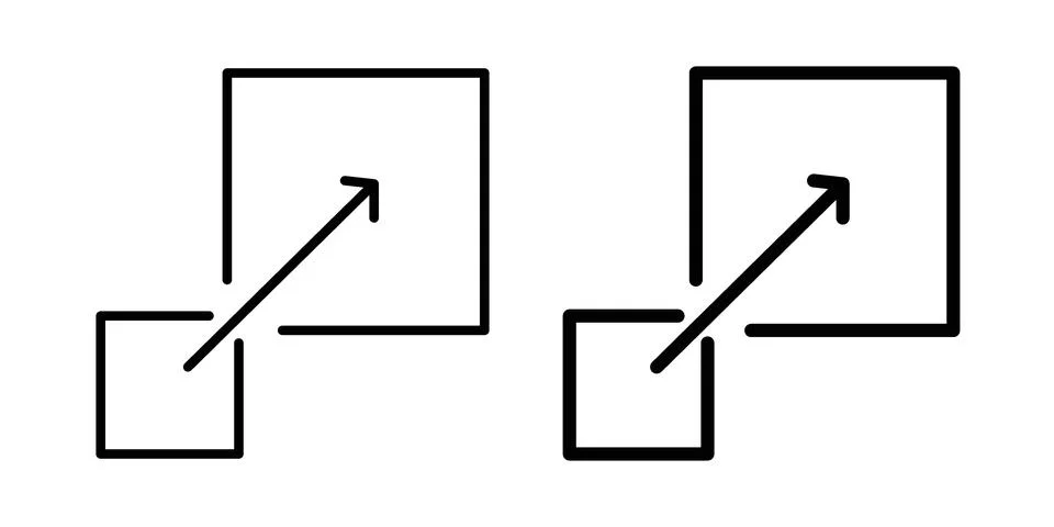 Scalability icon set modern line and solid style collection. イラスト素材