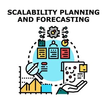 Scalability planning forecasting for business growth development Stock Illustration