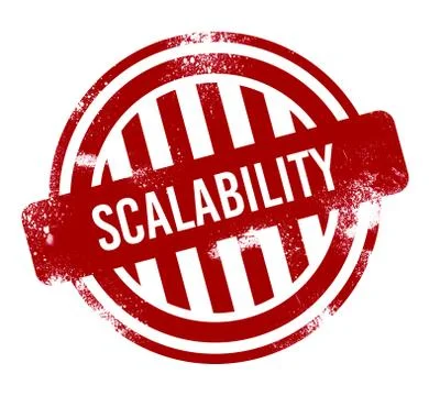 Scalability - red grunge button, stamp 스톡 일러스트